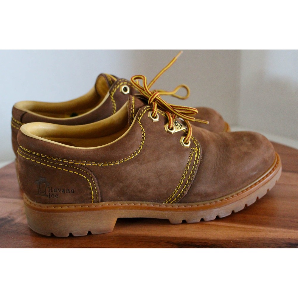 Havana Joe Shoes Womens 9.5 Brown Leather Lace Up Oxford Lug Sole Wax Sponge